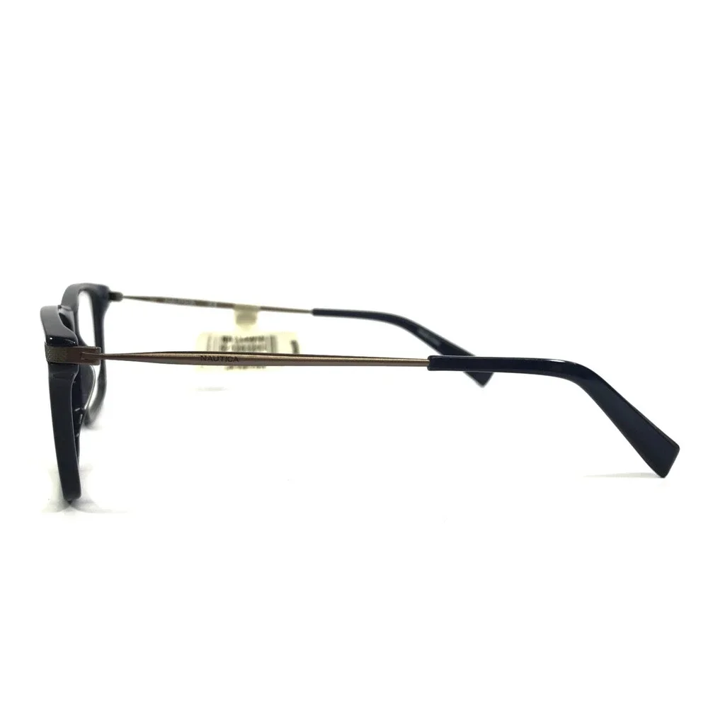 Nautica Eyeglasses Frames N8134 412 Shiny Navy Rectangle Full Rim 54-18-145
